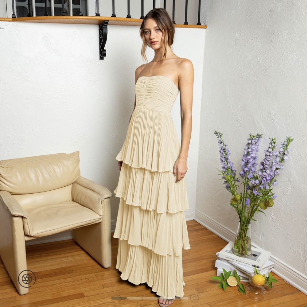 Fame and Partners Miyah Dress in Champagne size 4 NWT